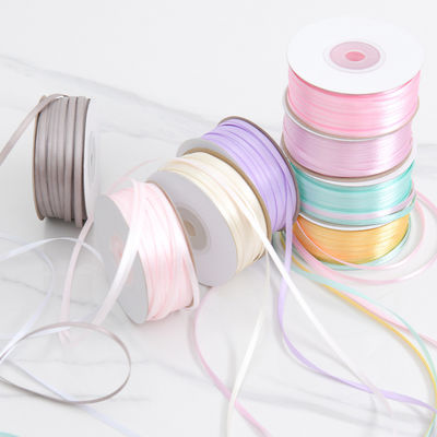 3 mm smal gevarieerde kleur Custom High Durability Polyester Satin Ribbon voor cadeau verpakking