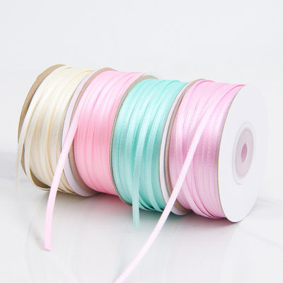 3 mm smal gevarieerde kleur Custom High Durability Polyester Satin Ribbon voor cadeau verpakking