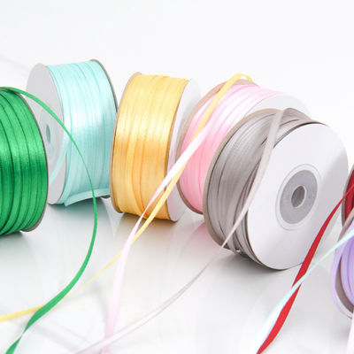 3 mm smal gevarieerde kleur Custom High Durability Polyester Satin Ribbon voor cadeau verpakking