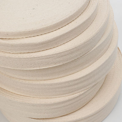 Plain Design Natural Cotton Ribbon 10mm-50mm Custom Printed Cotton Ribbon
