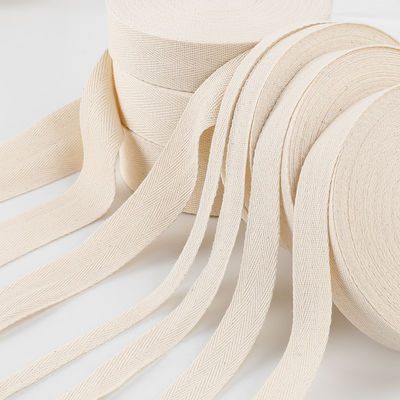 Plain Design Natural Cotton Ribbon 10mm-50mm Custom Printed Cotton Ribbon