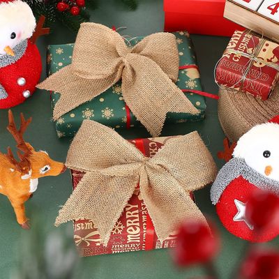 10 Yards Jute Burlap Ribbon Plain Woven Cut Edges Burlap Kerst Ribbon