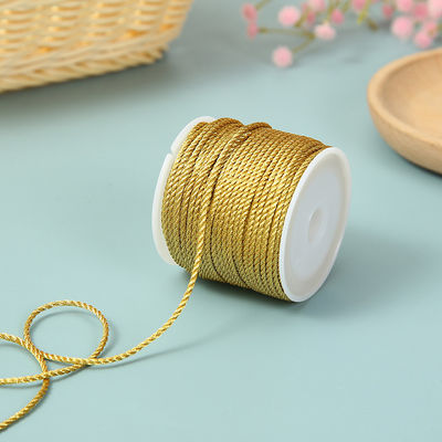 3 strengen 2 mm-10 mm polyester nylon touw Goud draad gemengd voor armband