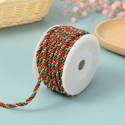 3 strengen 2 mm-10 mm polyester nylon touw Goud draad gemengd voor armband