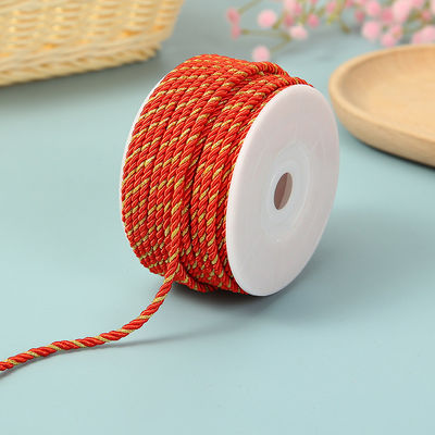 3 strengen 2 mm-10 mm polyester nylon touw Goud draad gemengd voor armband