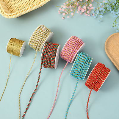 3 strengen 2 mm-10 mm polyester nylon touw Goud draad gemengd voor armband