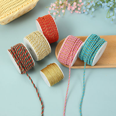 3 strengen 2 mm-10 mm polyester nylon touw Goud draad gemengd voor armband