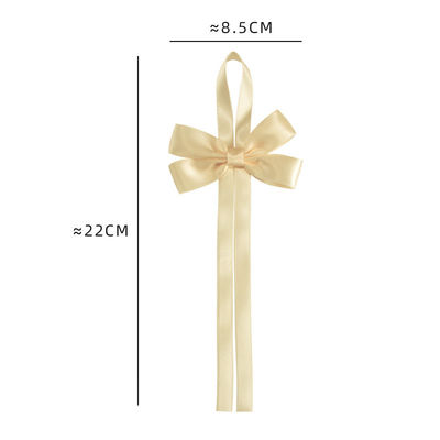 Goud voorgebonden satine lint boog met elastische lus satine lint voor cadeau verpakking