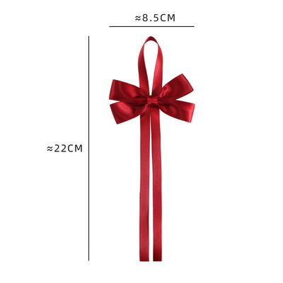 Goud voorgebonden satine lint boog met elastische lus satine lint voor cadeau verpakking