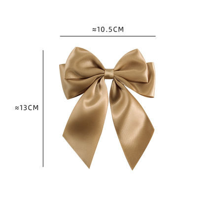 Goud voorgebonden satine lint boog met elastische lus satine lint voor cadeau verpakking