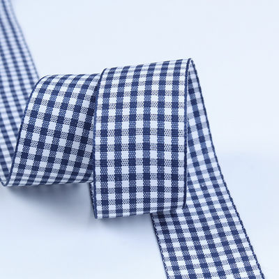 2.5cm polyester plaid lint voor cadeau verpakking en chocolade doos lint boog decoratie