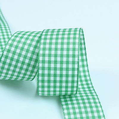 2.5cm polyester plaid lint voor cadeau verpakking en chocolade doos lint boog decoratie