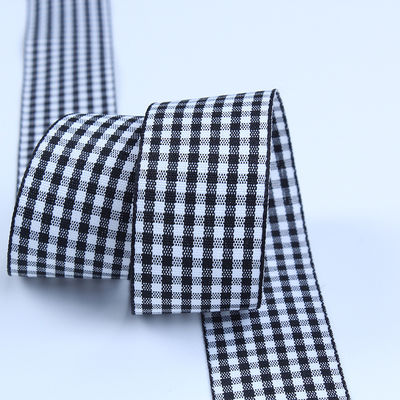 2.5cm polyester plaid lint voor cadeau verpakking en chocolade doos lint boog decoratie