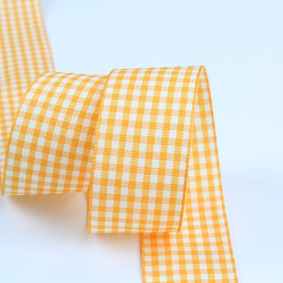 2.5cm polyester plaid lint voor cadeau verpakking en chocolade doos lint boog decoratie