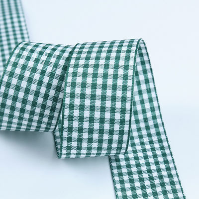 2.5cm polyester plaid lint voor cadeau verpakking en chocolade doos lint boog decoratie