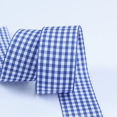 2.5cm polyester plaid lint voor cadeau verpakking en chocolade doos lint boog decoratie