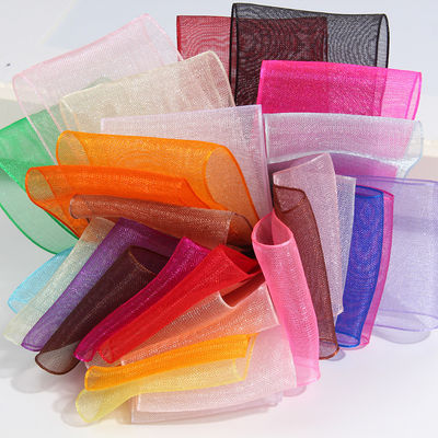 2.5 cm polyester organza lint voor DIY bogen of bruiloft decoratie of cake wikkelen