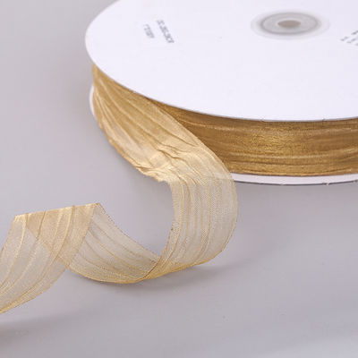 Geschenkverpakking 25 mm Organza lint Korea 2,5 cm Sheer Wired lint