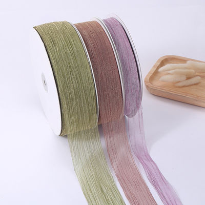 Geschenkverpakking 25 mm Organza lint Korea 2,5 cm Sheer Wired lint