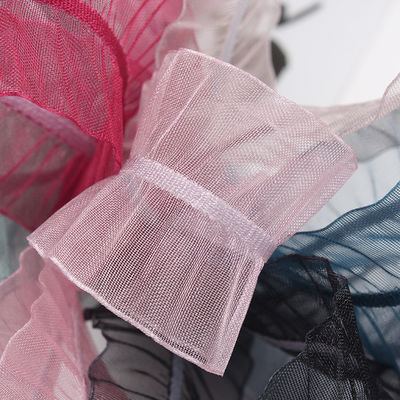 25mm voor 38mm Wrinkle Edge Polyester Organza Ribbon voor DIY Hair Ribbon Bow