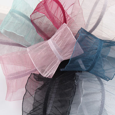 25mm voor 38mm Wrinkle Edge Polyester Organza Ribbon voor DIY Hair Ribbon Bow