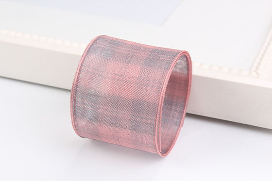 6mm-38mm plaid polyester organza lint voor bloemen chocolade cadeau verpakking