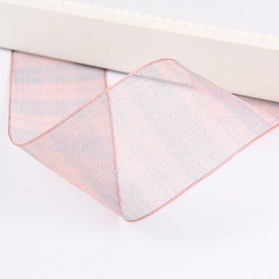 6mm-38mm plaid polyester organza lint voor bloemen chocolade cadeau verpakking