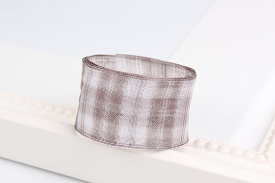 6mm-38mm plaid polyester organza lint voor bloemen chocolade cadeau verpakking