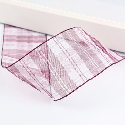 6mm-38mm plaid polyester organza lint voor bloemen chocolade cadeau verpakking