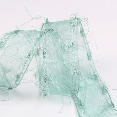25mm-50mm Tassel Edge Polyester Organza Ribbon voor Bloem Chocolade Geschenkverpakking en Kleding Decoratie