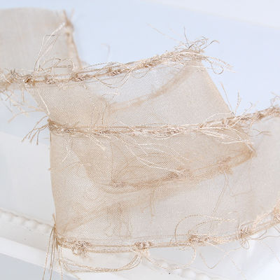 25mm-50mm Tassel Edge Polyester Organza Ribbon voor Bloem Chocolade Geschenkverpakking en Kleding Decoratie