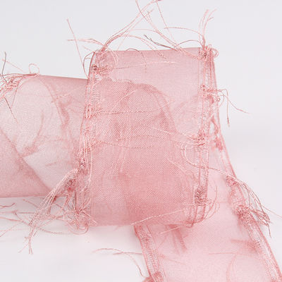 25mm-50mm Tassel Edge Polyester Organza Ribbon voor Bloem Chocolade Geschenkverpakking en Kleding Decoratie