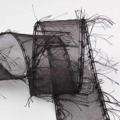 25mm-50mm Tassel Edge Polyester Organza Ribbon voor Bloem Chocolade Geschenkverpakking en Kleding Decoratie