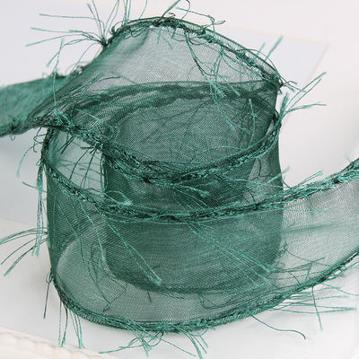 25mm-50mm Tassel Edge Polyester Organza Ribbon voor Bloem Chocolade Geschenkverpakking en Kleding Decoratie