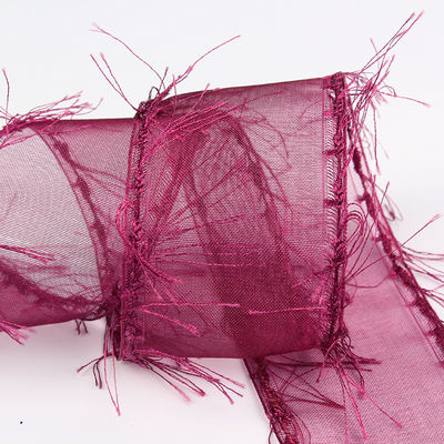 25mm-50mm Tassel Edge Polyester Organza Ribbon voor Bloem Chocolade Geschenkverpakking en Kleding Decoratie