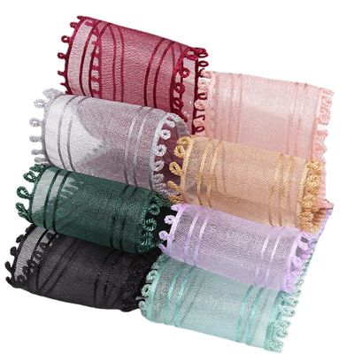 16mm-38mm Rolls Of Organza Ribbon Double Circle Edge Rood Scheer Ribbon