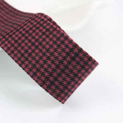 Polyester rood houndstooth lint 10 mm-40 mm satine poly lint