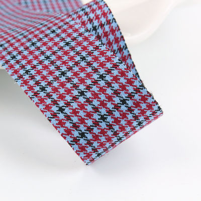 Polyester rood houndstooth lint 10 mm-40 mm satine poly lint