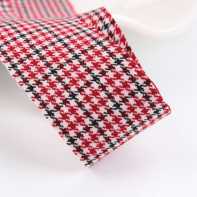 Polyester rood houndstooth lint 10 mm-40 mm satine poly lint