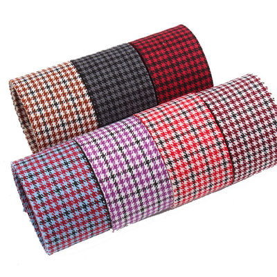 Polyester rood houndstooth lint 10 mm-40 mm satine poly lint