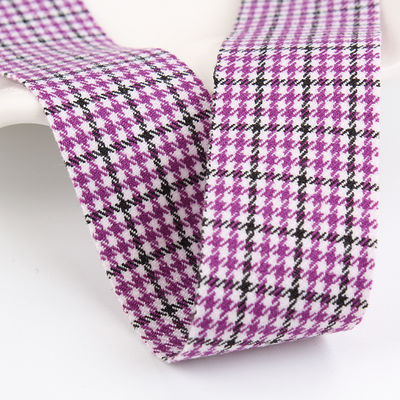 Polyester rood houndstooth lint 10 mm-40 mm satine poly lint