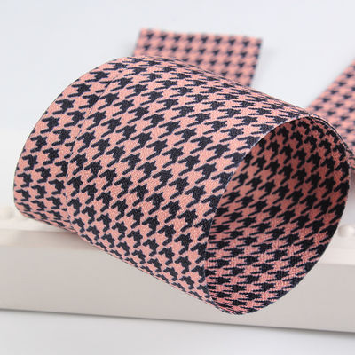 40 mm Double Face Polyester Hound Stooth Ribbon voor het maken van lintboog en kledingversiering