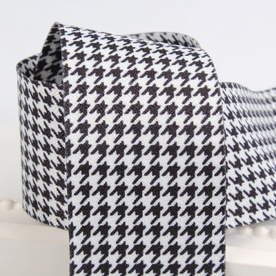 40 mm Double Face Polyester Hound Stooth Ribbon voor het maken van lintboog en kledingversiering