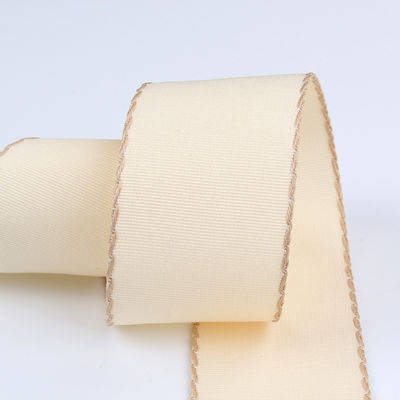 10mm-38mm Gestikt Polyester Grossgrain Ribbon ISO9001 Solid Pattern