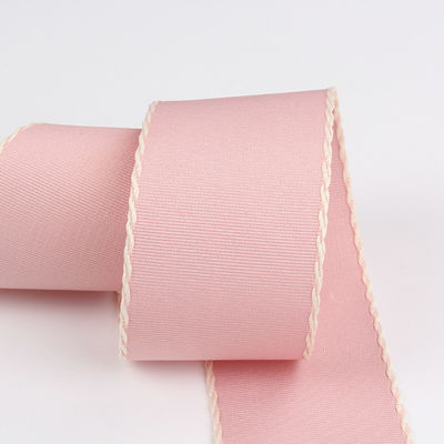 10mm-38mm Gestikt Polyester Grossgrain Ribbon ISO9001 Solid Pattern