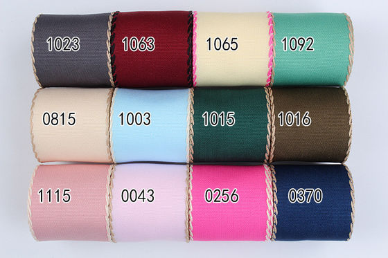 10mm-38mm Gestikt Polyester Grossgrain Ribbon ISO9001 Solid Pattern