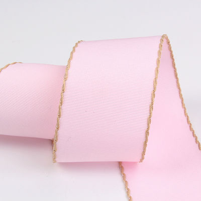 10mm-38mm Gestikt Polyester Grossgrain Ribbon ISO9001 Solid Pattern