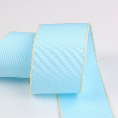 10mm-38mm Gestikt Polyester Grossgrain Ribbon ISO9001 Solid Pattern