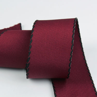 10mm-38mm Gestikt Polyester Grossgrain Ribbon ISO9001 Solid Pattern