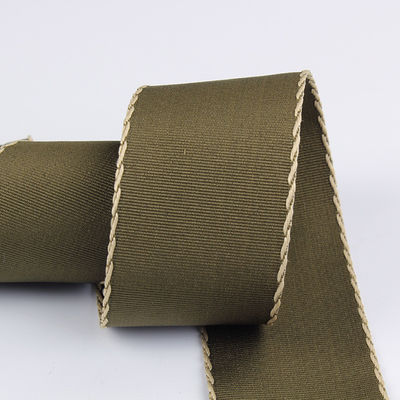 10mm-38mm Gestikt Polyester Grossgrain Ribbon ISO9001 Solid Pattern